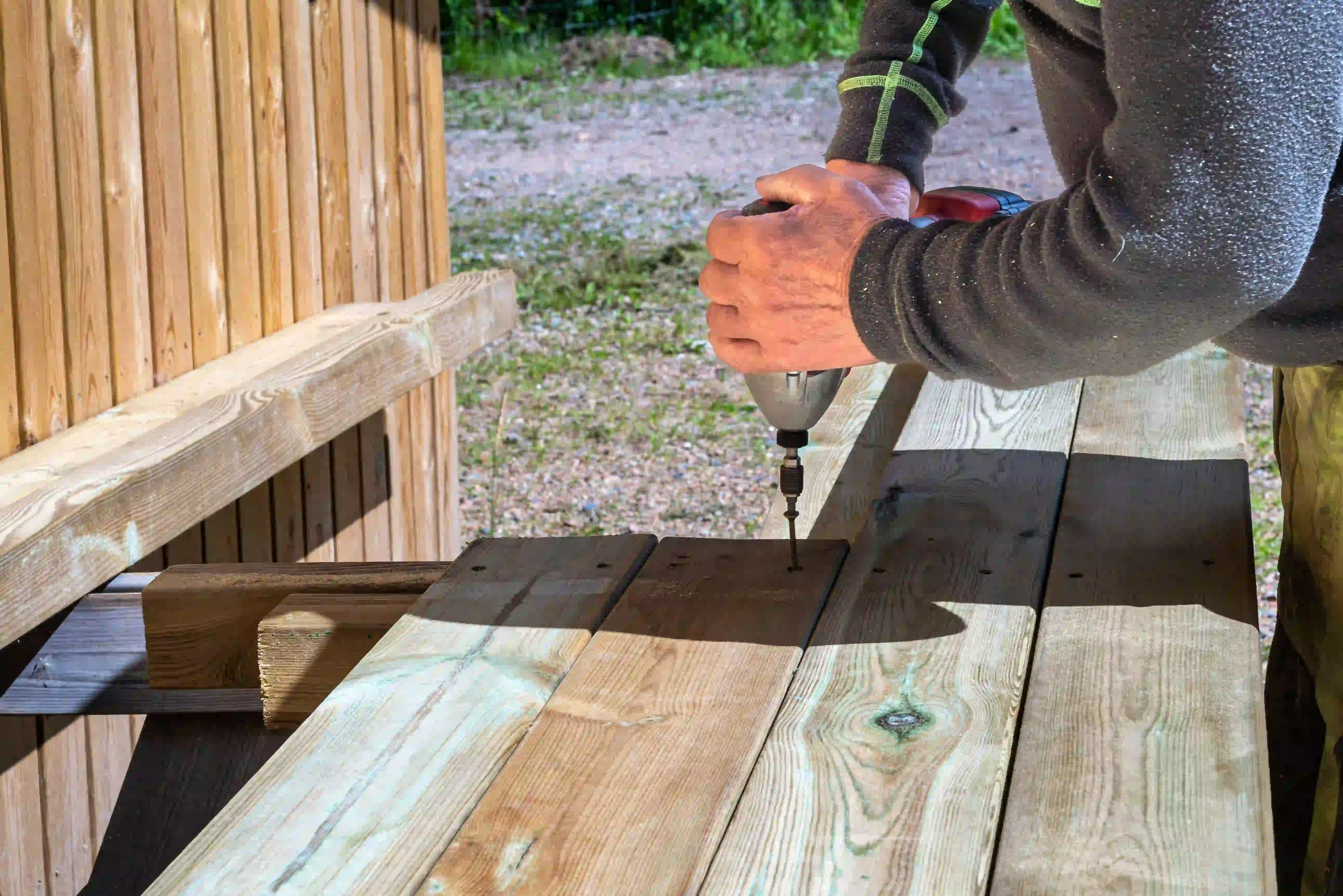 Custom deck construction with treated lumber